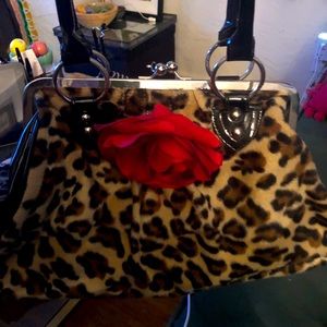 Vintage Rockabilly Glam Lux De Ville Leopard Bag